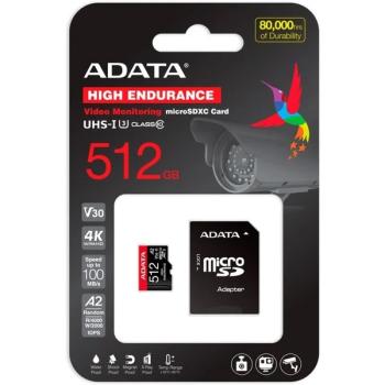 ADATA High Endurance 512 GB microSDXC, Speicherkarte (UHS-I U3, Class 10, V30, A2)